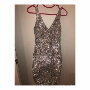 Silver sequin glitter dress